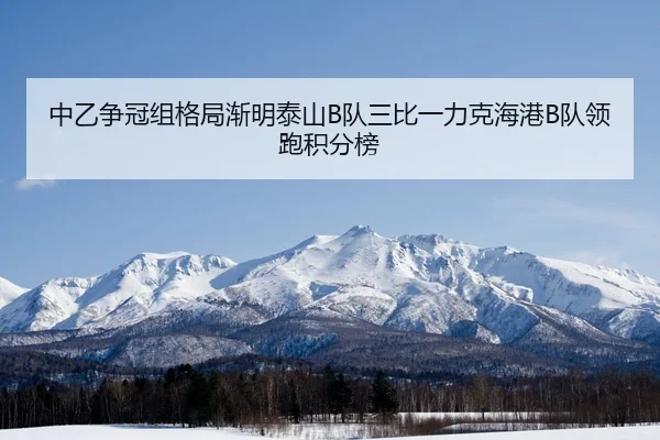 中乙争冠组格局渐明泰山B队三比一力克海港B队领跑积分榜